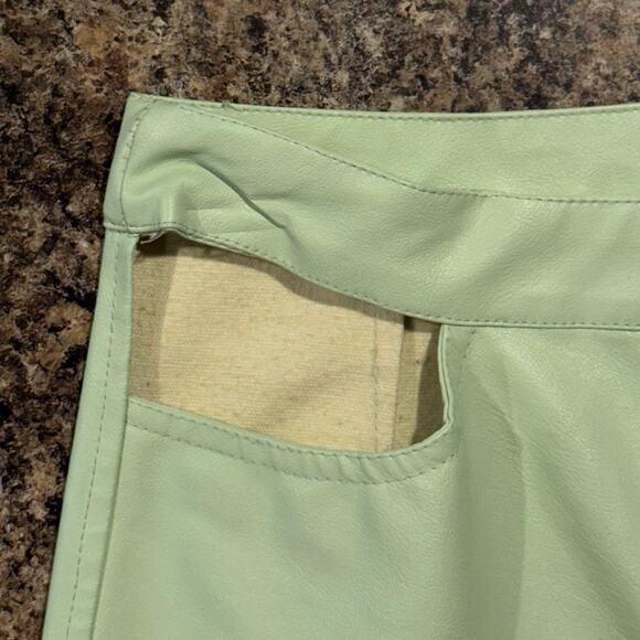 Bailey Rose Pants Faux Leather Y2K Streetwear Minimalist Retro 90s Green Small - Picture 4 of 9